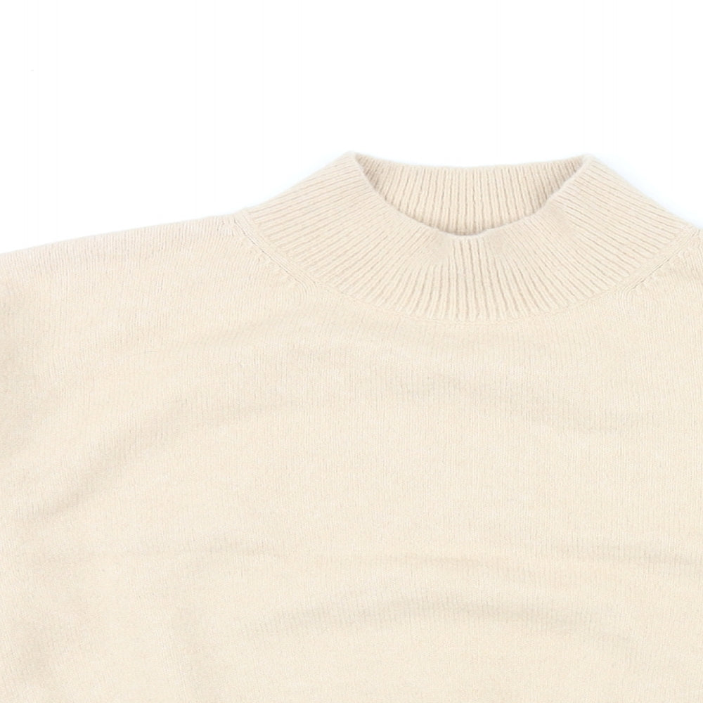 & Other Stories Womens Beige Mock Neck Acrylic Pullover Jumper Size M
