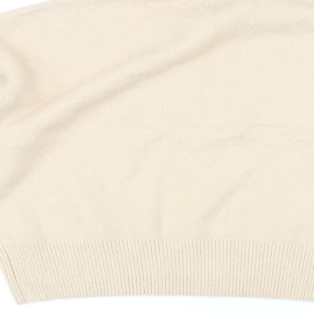& Other Stories Womens Beige Mock Neck Acrylic Pullover Jumper Size M