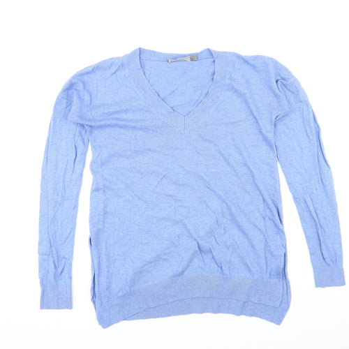 ASOS Womens Blue V-Neck Viscose Pullover Jumper Size 8