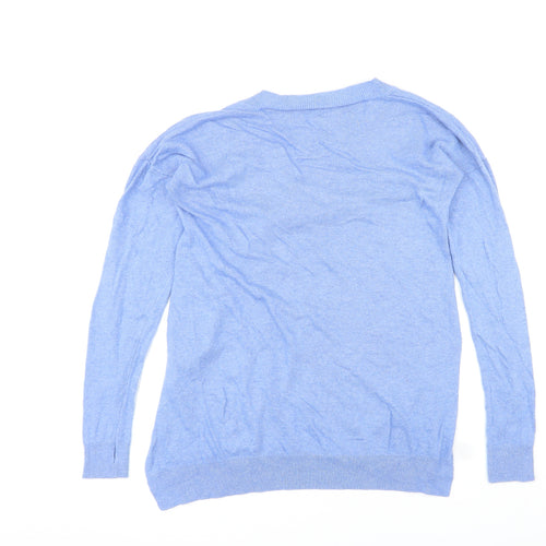 ASOS Womens Blue V-Neck Viscose Pullover Jumper Size 8