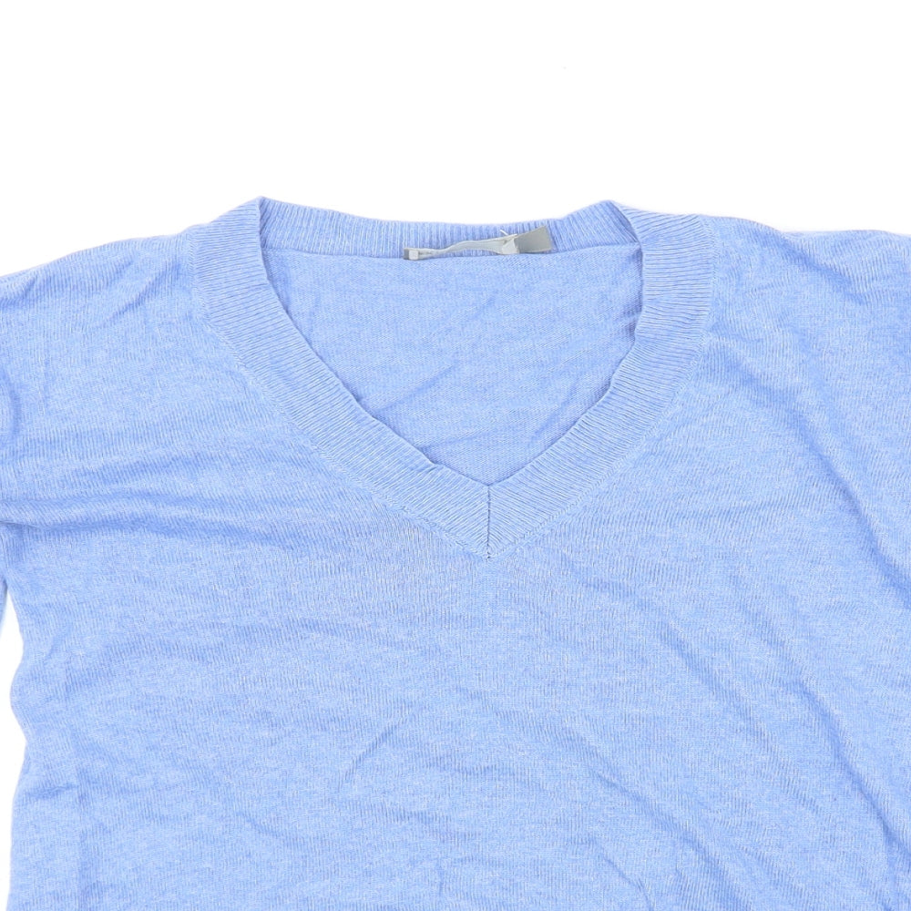 ASOS Womens Blue V-Neck Viscose Pullover Jumper Size 8
