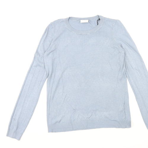 VILA Womens Blue Round Neck Viscose Pullover Jumper Size M