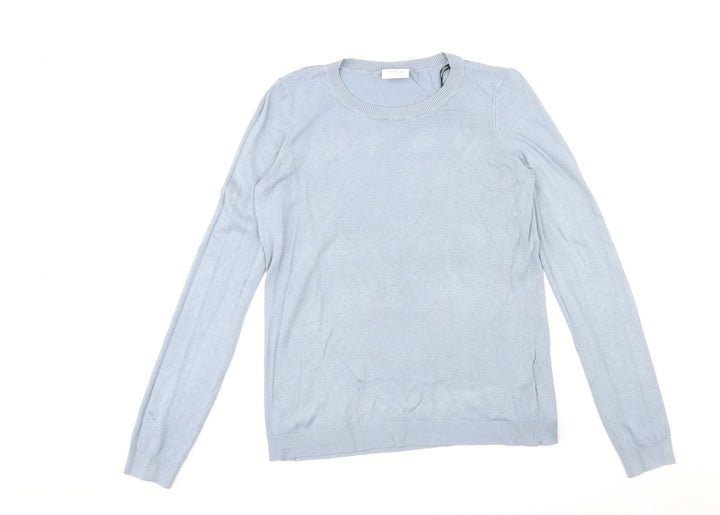VILA Womens Blue Round Neck Viscose Pullover Jumper Size M