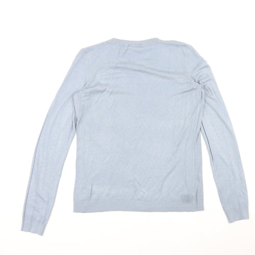 VILA Womens Blue Round Neck Viscose Pullover Jumper Size M