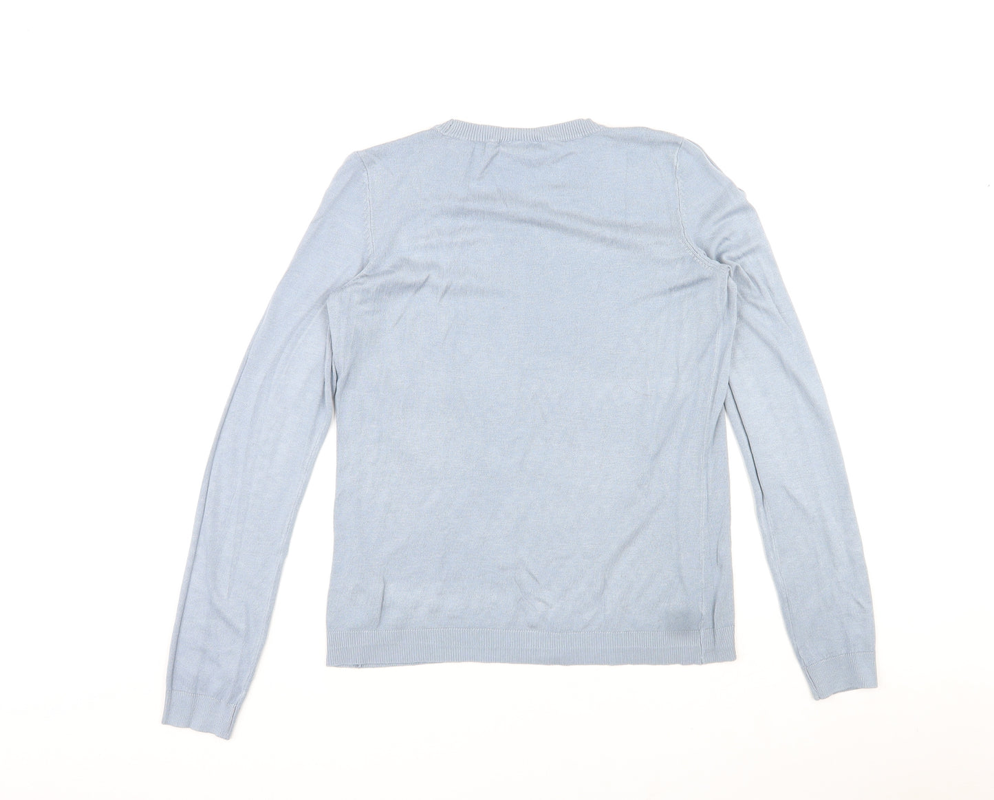 VILA Womens Blue Round Neck Viscose Pullover Jumper Size M