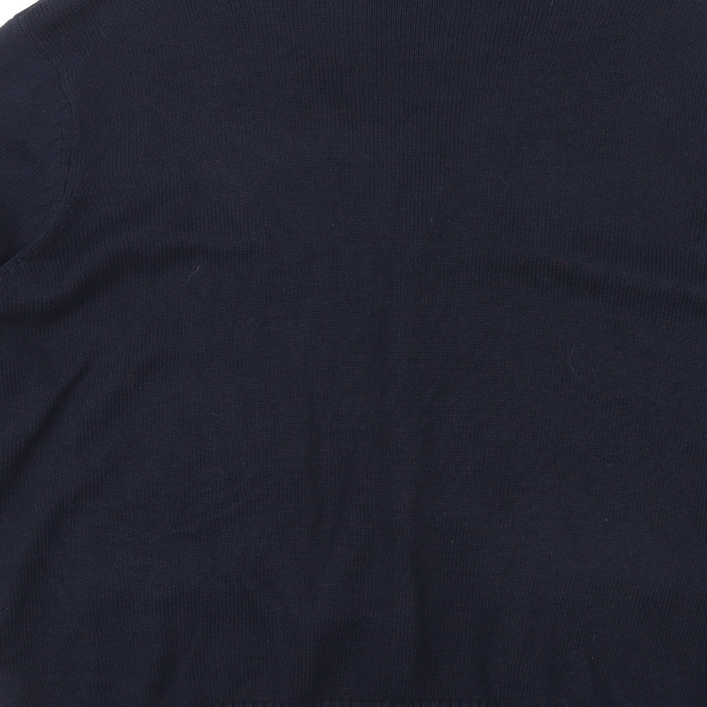 Maine Mens Blue V-Neck Cotton Cardigan Jumper Size XL Long Sleeve