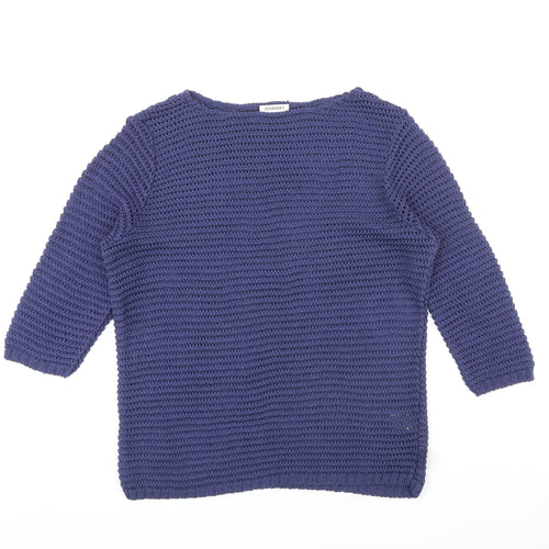 Damart Womens Blue Boat Neck Acrylic Pullover Jumper Size M
