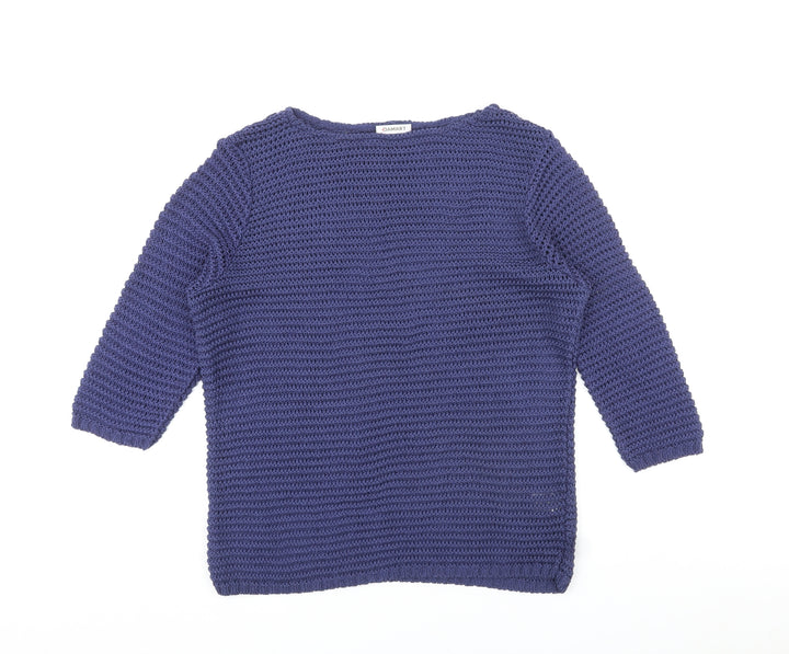 Damart Womens Blue Boat Neck Acrylic Pullover Jumper Size M