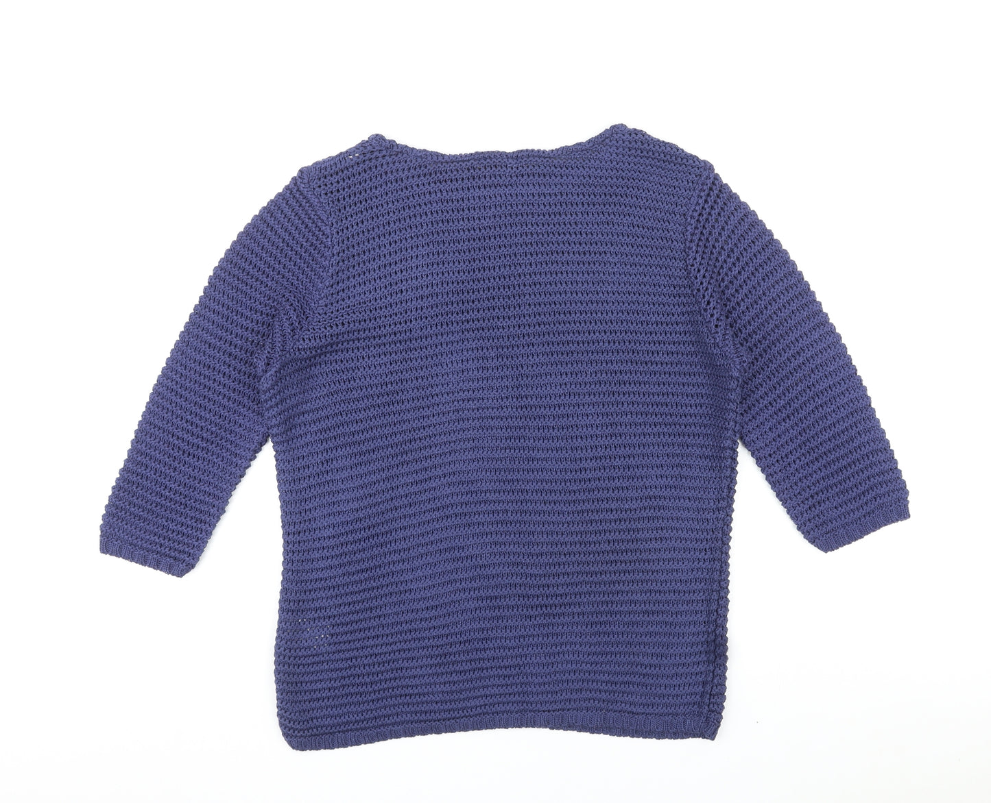 Damart Womens Blue Boat Neck Acrylic Pullover Jumper Size M