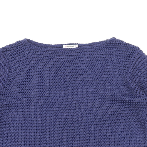 Damart Womens Blue Boat Neck Acrylic Pullover Jumper Size M