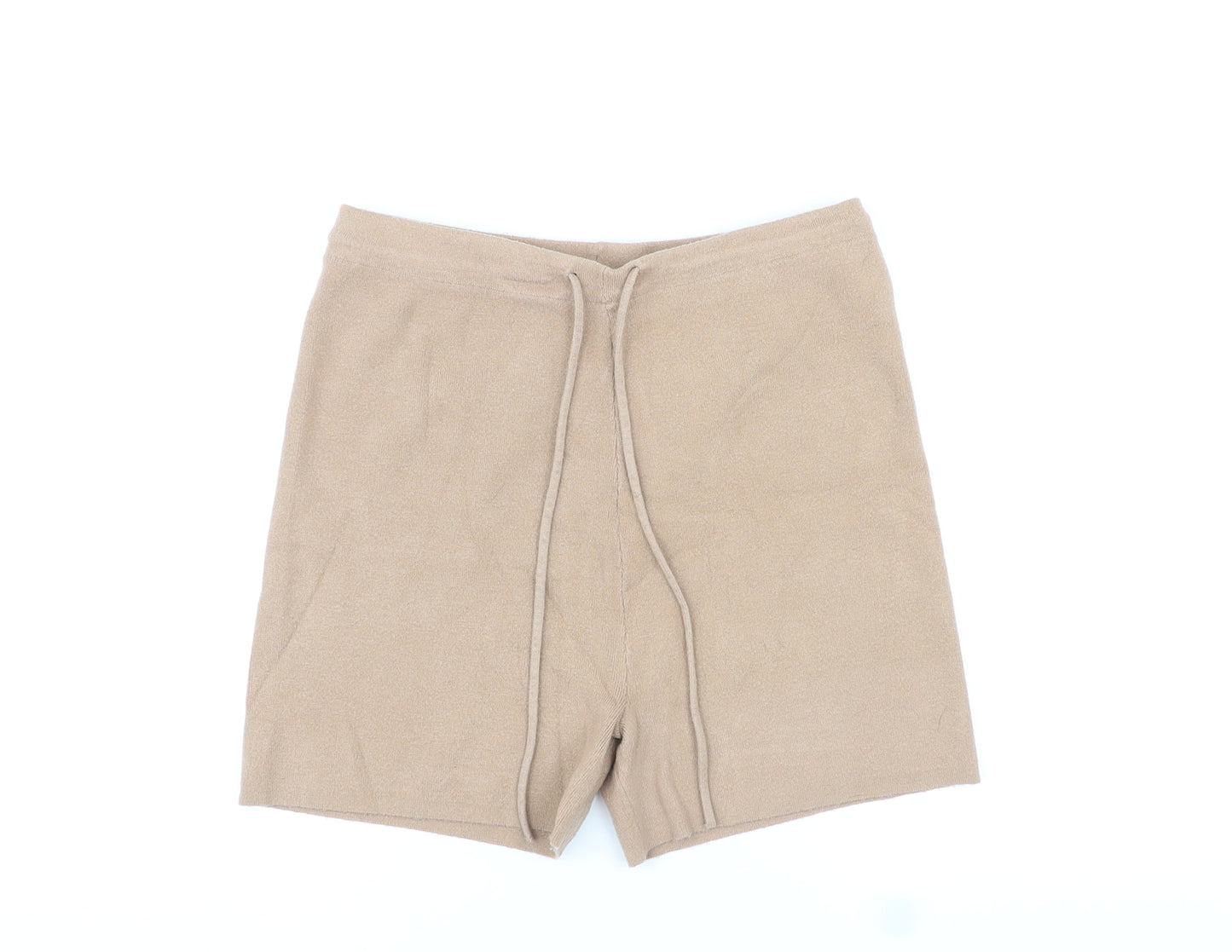 NEXT Womens Brown Viscose Sweat Shorts Size M L4 in Regular Pull On - Adjustable Waist
