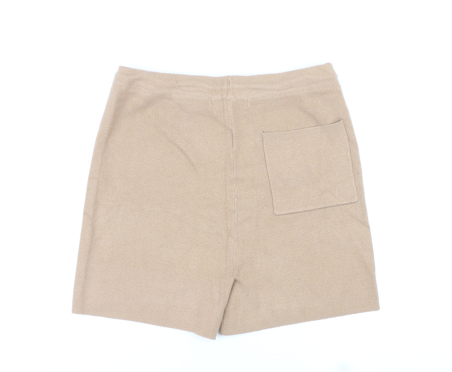NEXT Womens Brown Viscose Sweat Shorts Size M L4 in Regular Pull On - Adjustable Waist