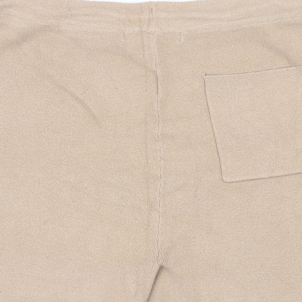 NEXT Womens Brown Viscose Sweat Shorts Size M L4 in Regular Pull On - Adjustable Waist