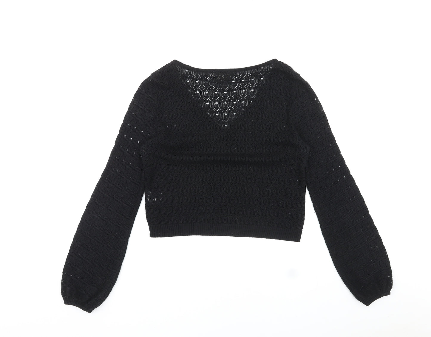 Pins & Needles Womens Black Scoop Neck Acrylic Pullover Jumper Size S