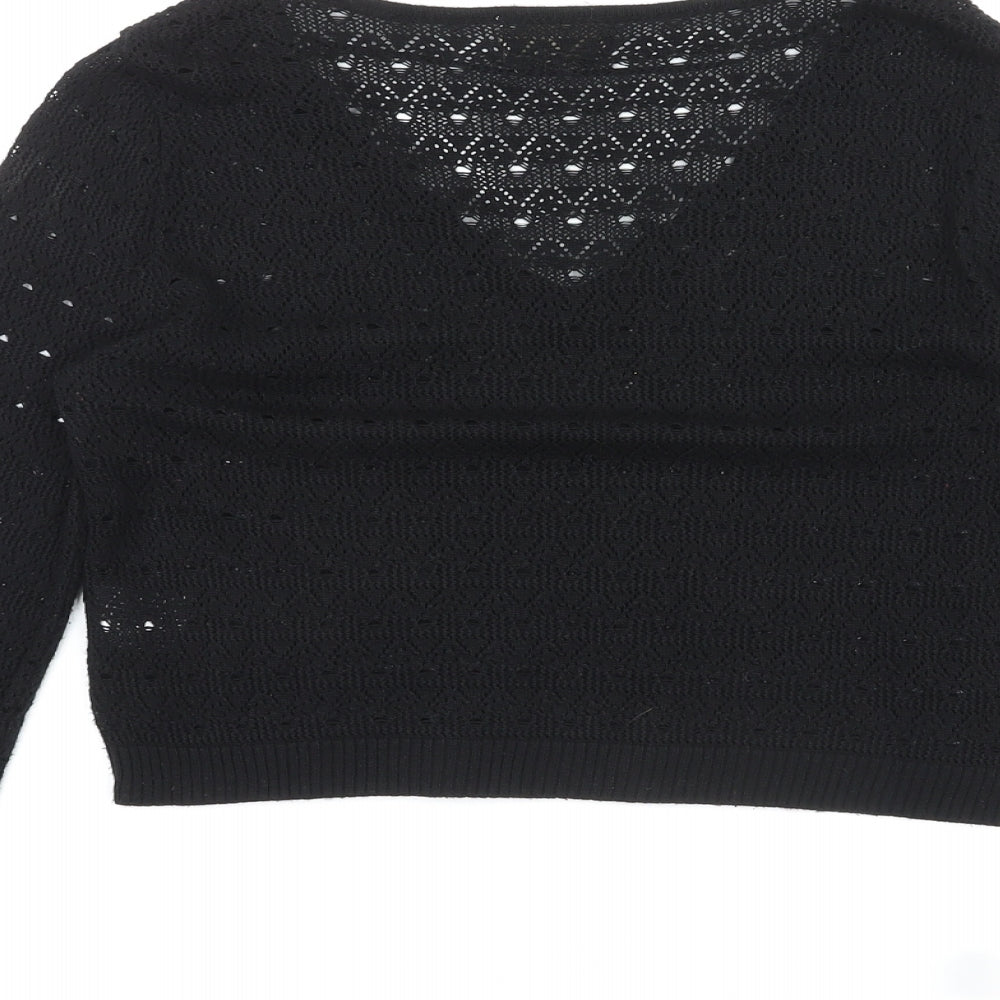 Pins & Needles Womens Black Scoop Neck Acrylic Pullover Jumper Size S
