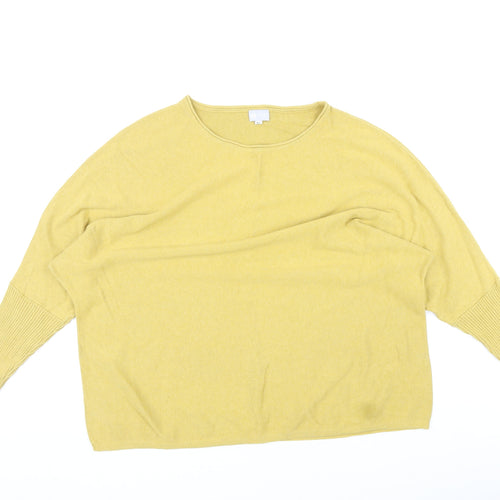 Creative Dezigns Womens Yellow Round Neck Cotton Pullover Jumper Size M - Size M-L