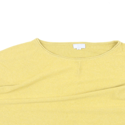 Creative Dezigns Womens Yellow Round Neck Cotton Pullover Jumper Size M - Size M-L
