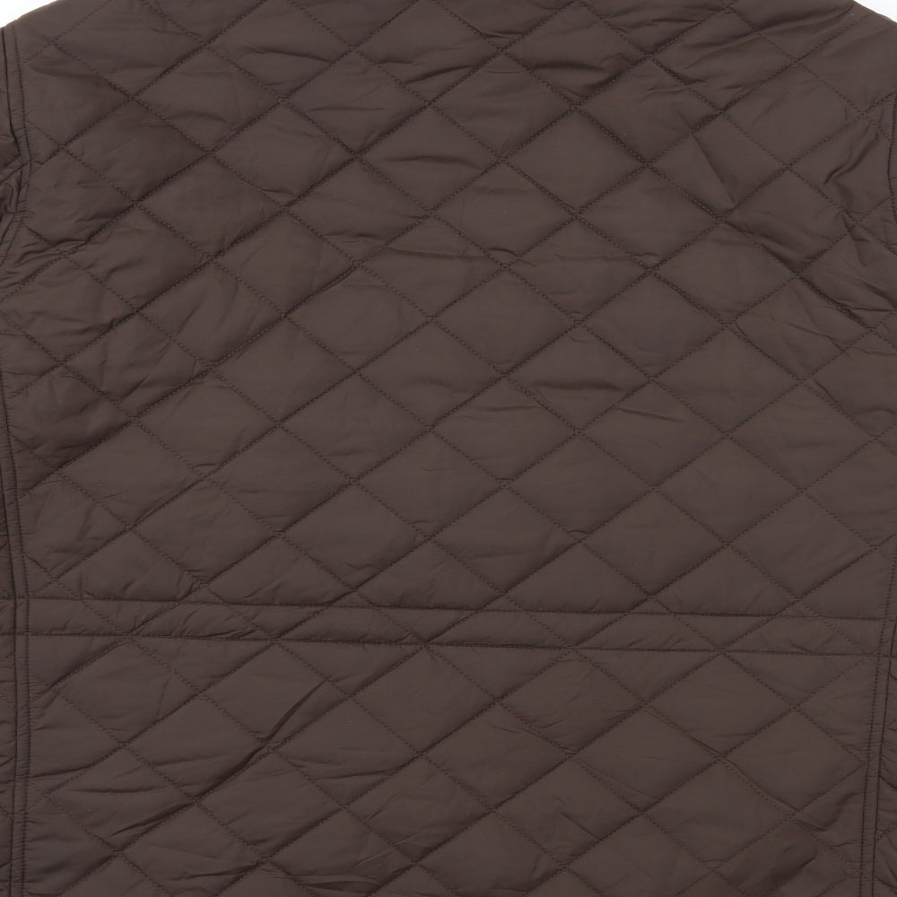 Marks and Spencer Mens Brown Quilted Jacket Size L Zip