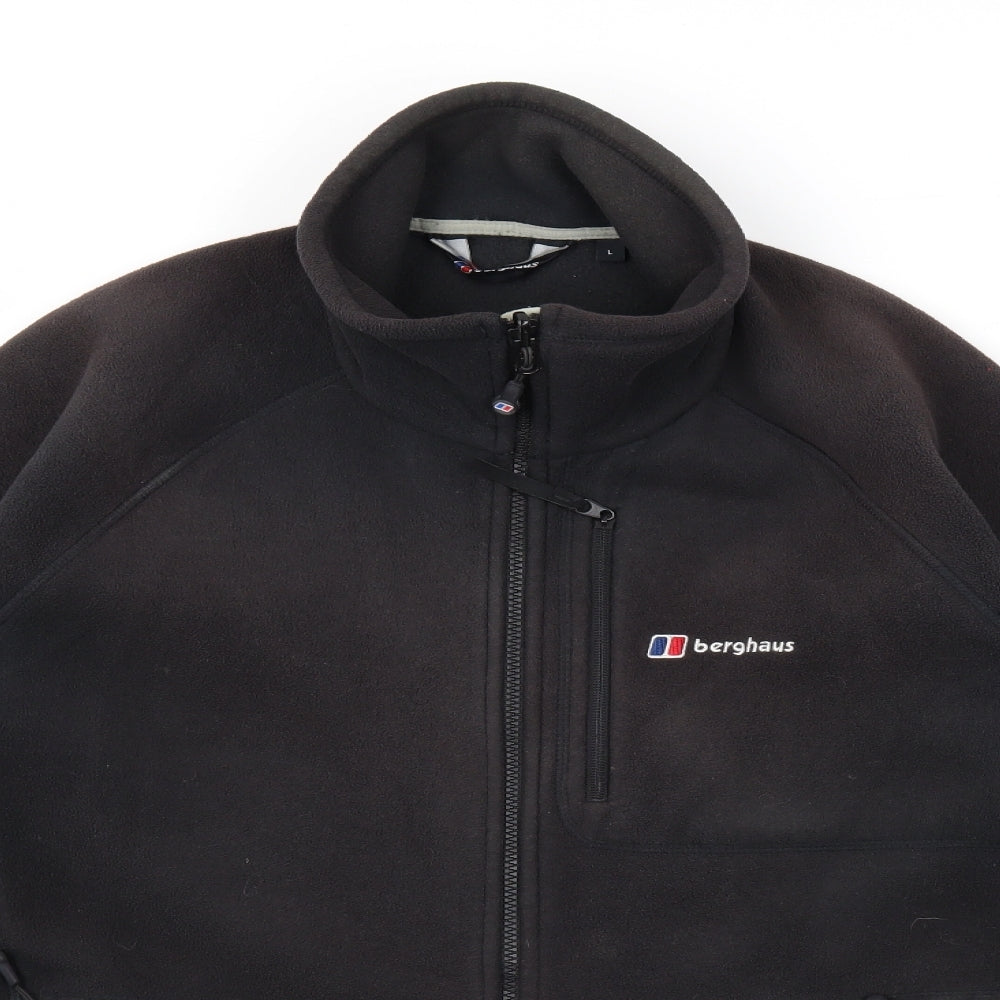 Berghaus Mens Black Jacket Size L Zip - Logo Zipped Pockets