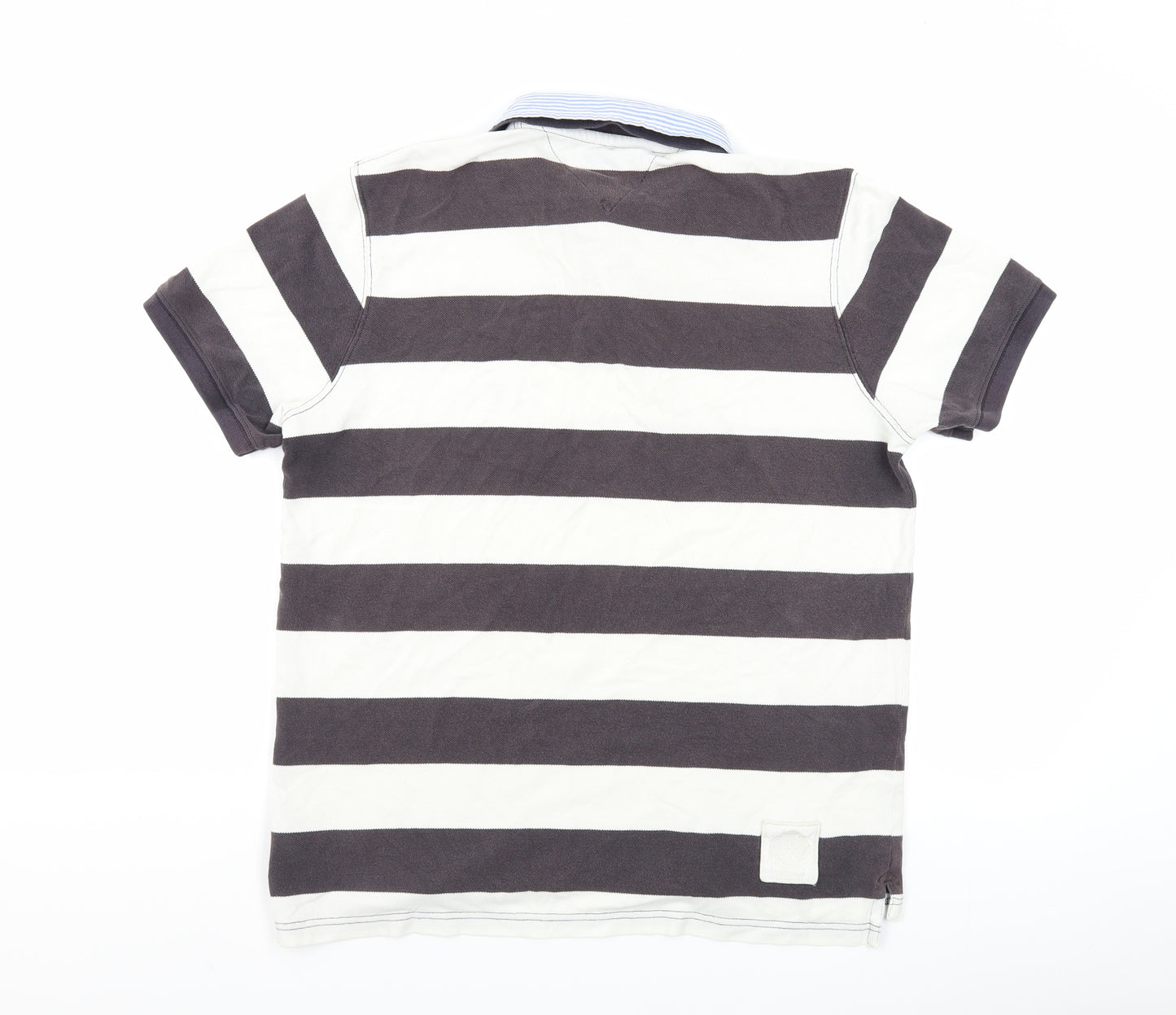Tommy Hilfiger Mens Multicoloured Striped Polyester Polo Size XL Collared Pullover