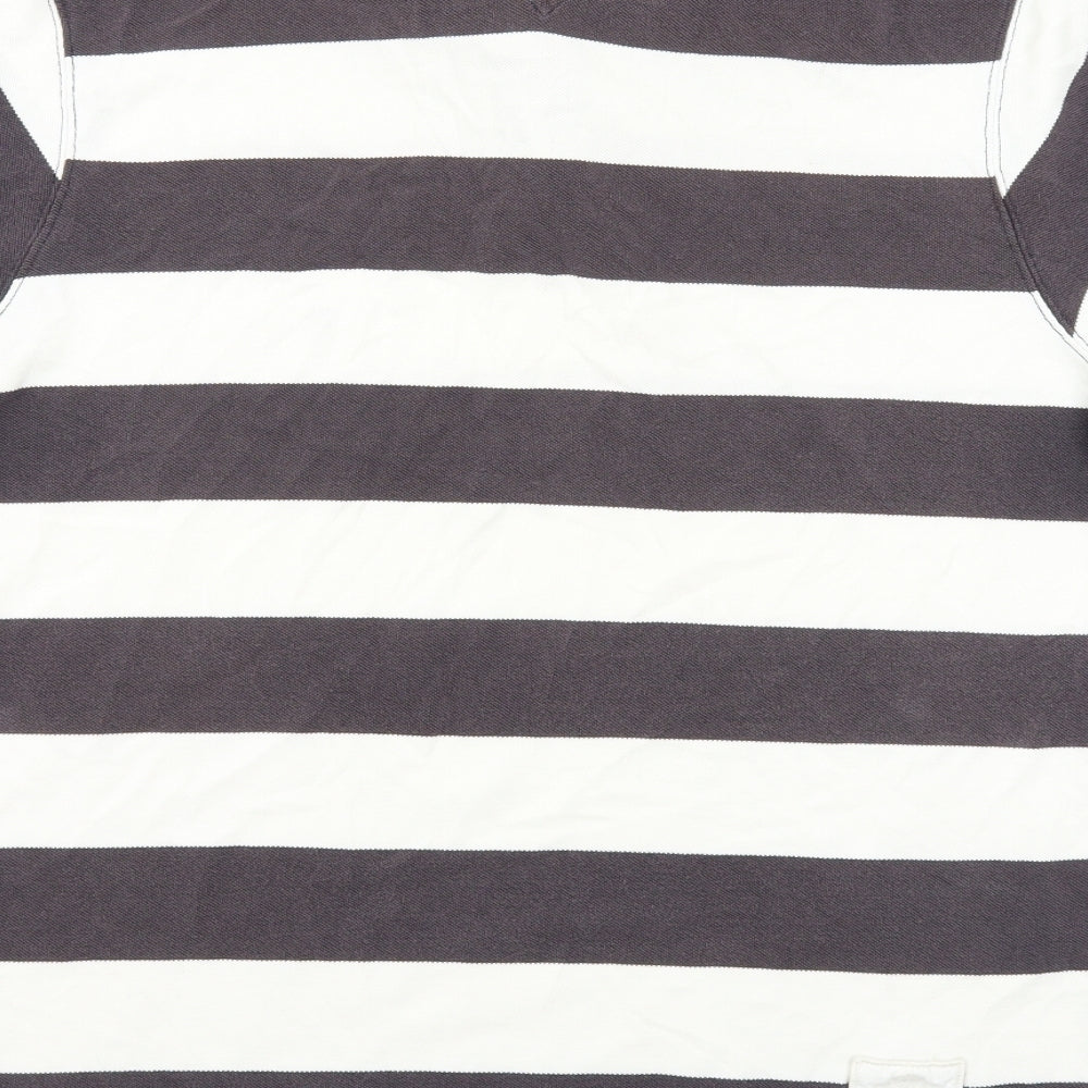 Tommy Hilfiger Mens Multicoloured Striped Polyester Polo Size XL Collared Pullover