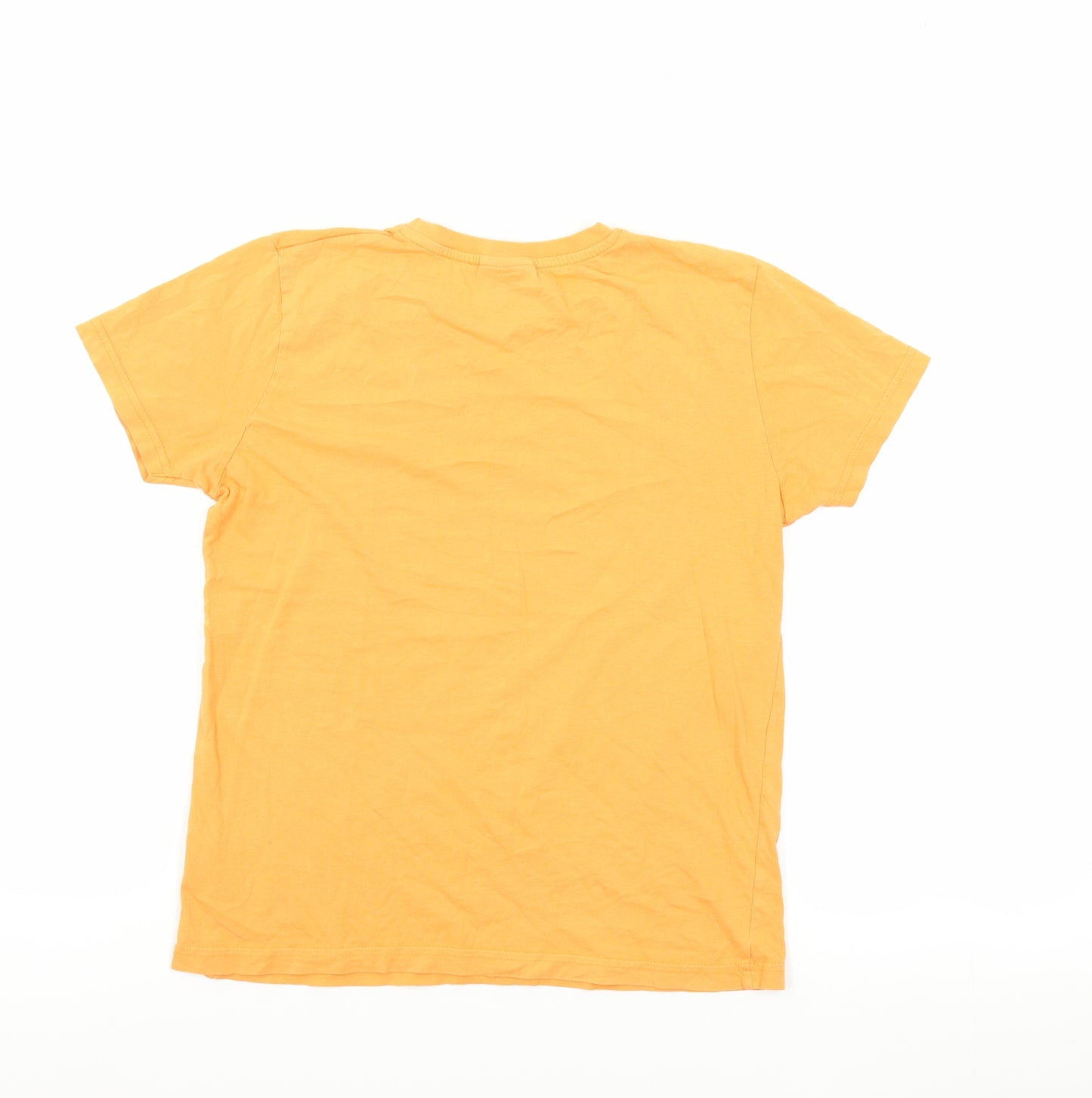 GANT Boys Orange 100% Cotton Basic T-Shirt Size 11-12 Years Crew Neck Pullover - Logo