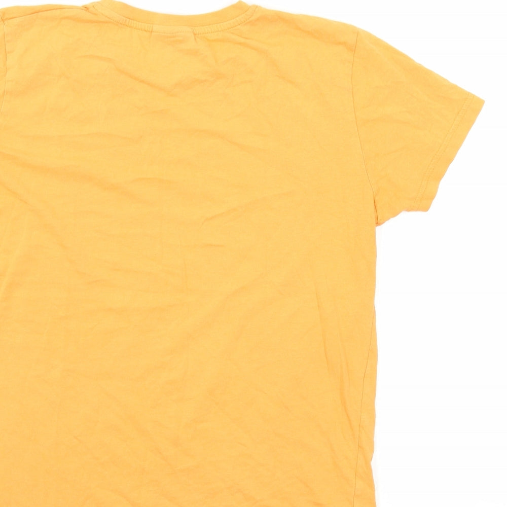 GANT Boys Orange 100% Cotton Basic T-Shirt Size 11-12 Years Crew Neck Pullover - Logo