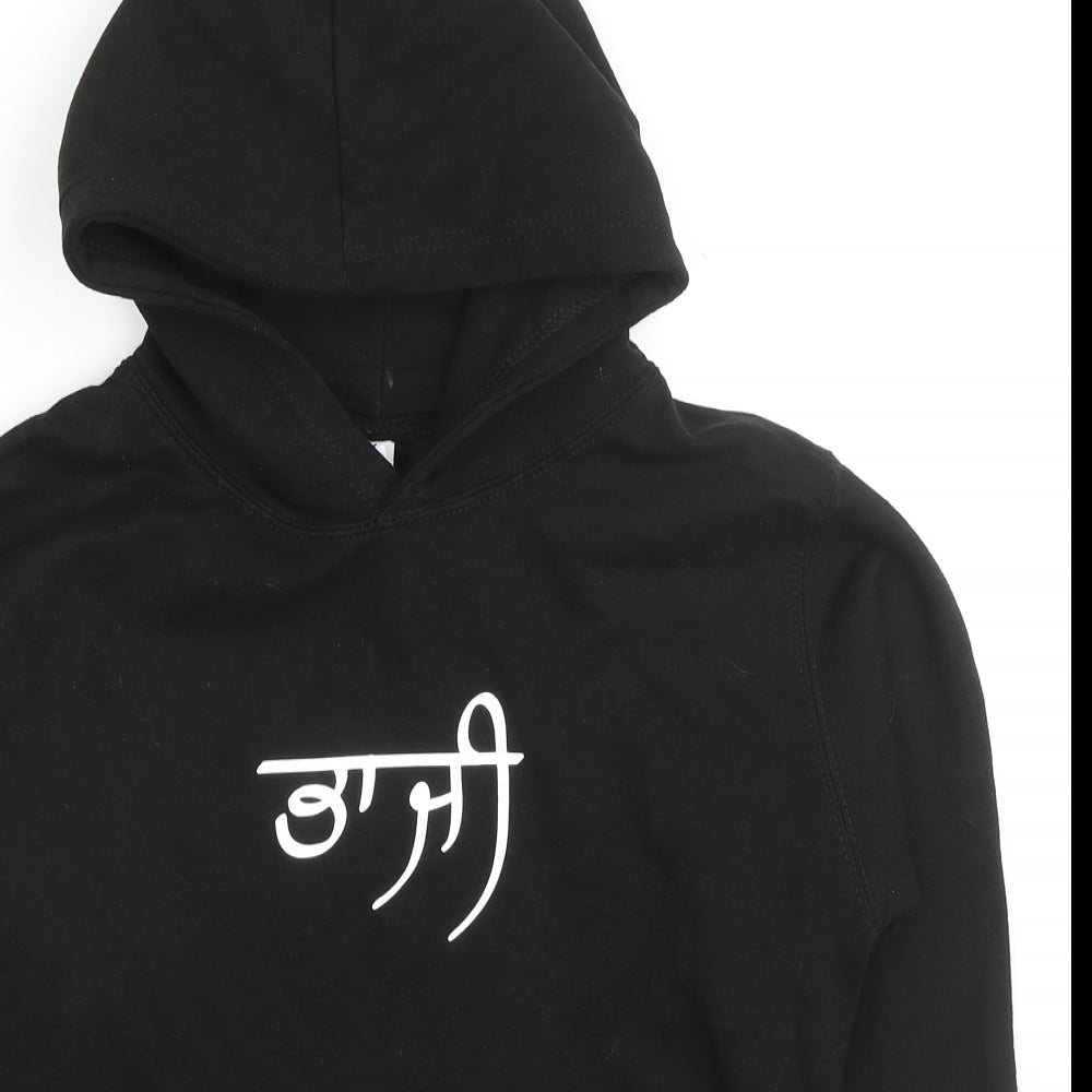 Just Hoods Boys Black Cotton Pullover Hoodie Size 12-13 Years Pullover - Arabic Letters