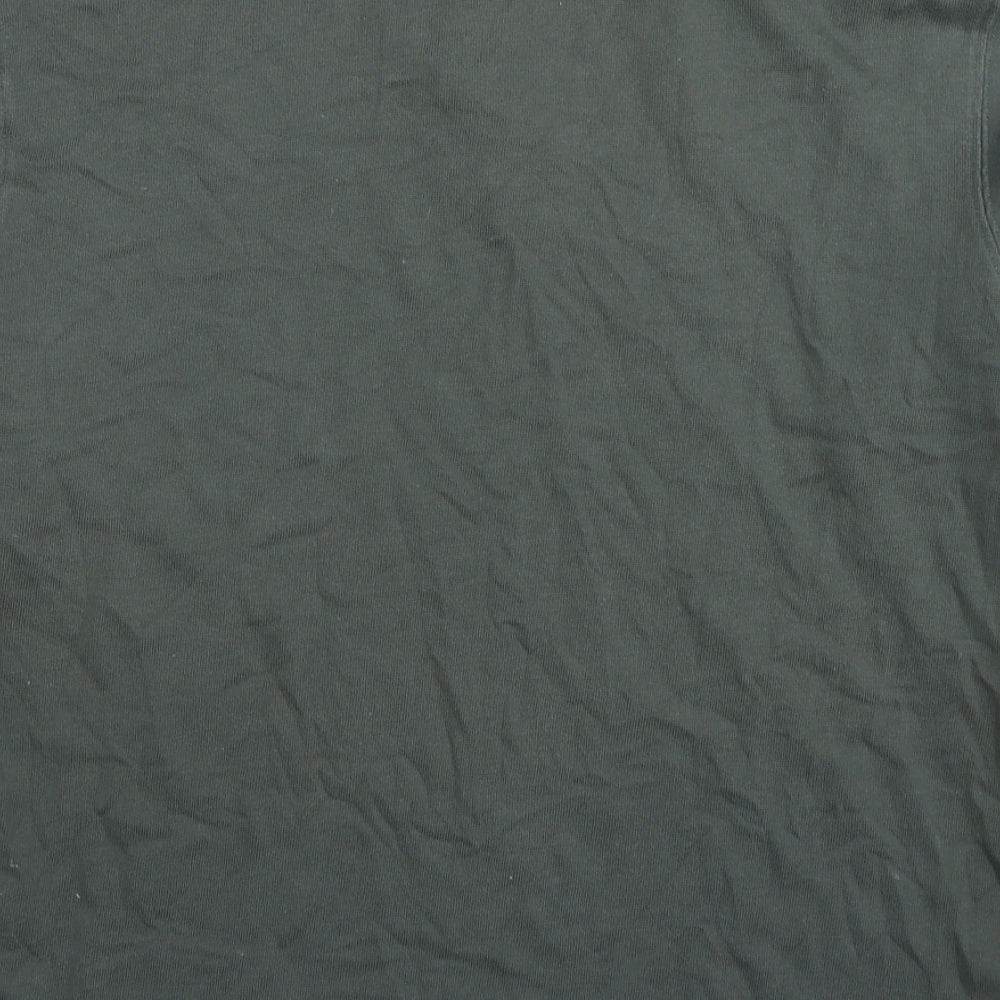 Marks and Spencer Mens Green Cotton Polo Size M Collared Pullover