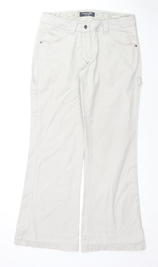 Trespass Mens Beige Cotton Trousers Size 32 in L31 in Regular Zip