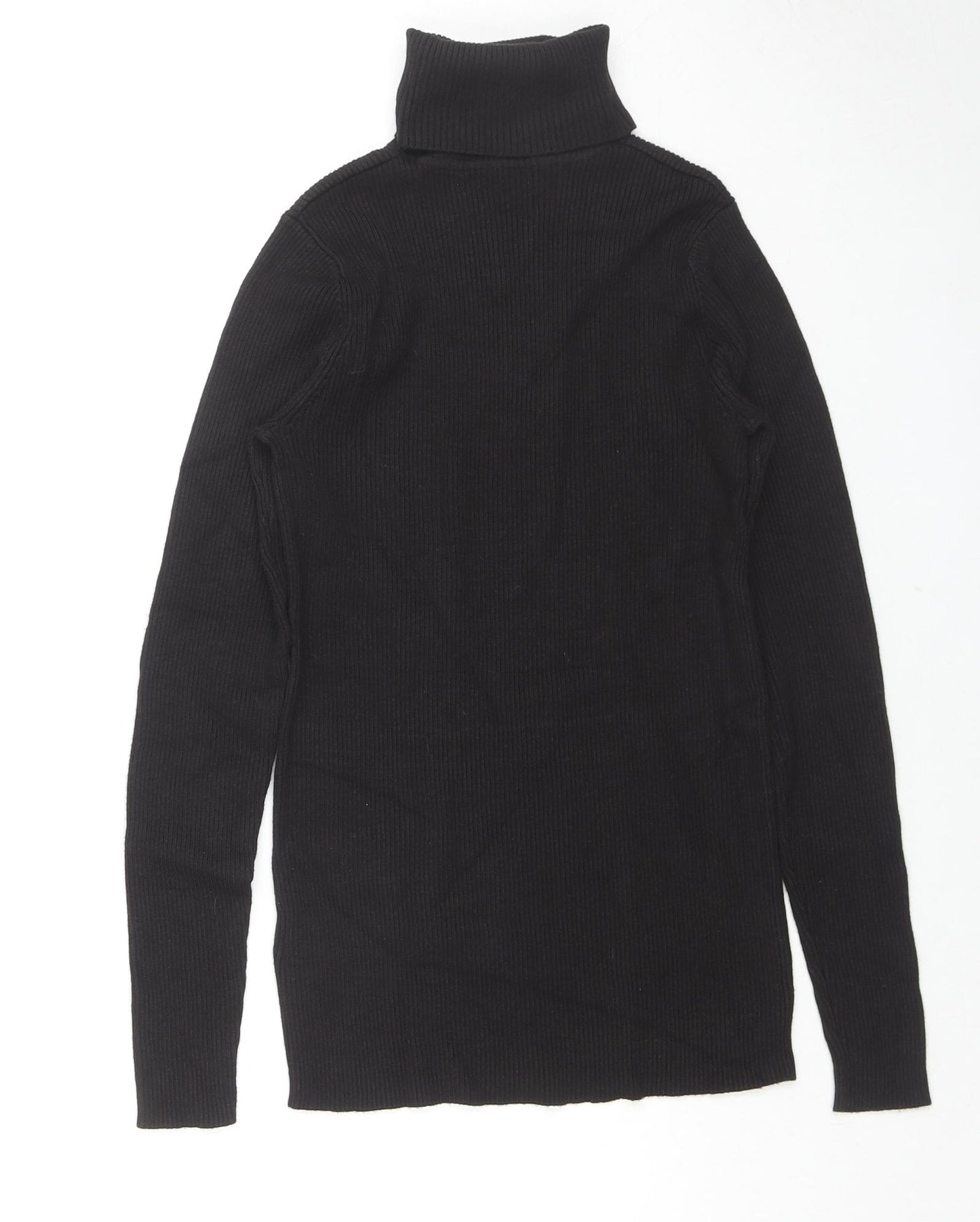 Marks and Spencer Womens Black Roll Neck Viscose Pullover Jumper Size 12