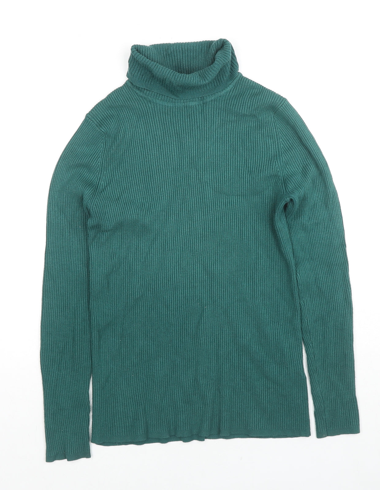 Marks and Spencer Womens Green Roll Neck Viscose Pullover Jumper Size 10