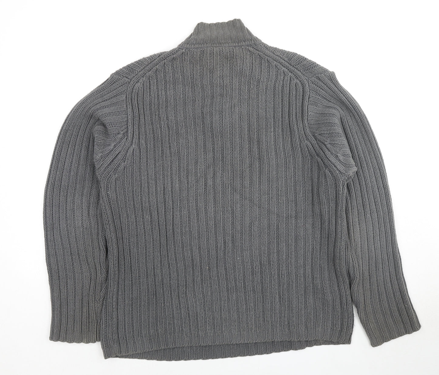 Gap Mens Grey High Neck Polyester Pullover Jumper Size L Long Sleeve