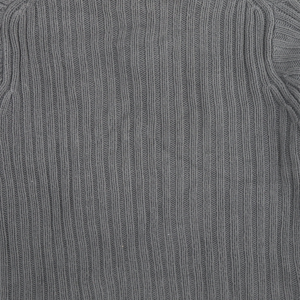 Gap Mens Grey High Neck Polyester Pullover Jumper Size L Long Sleeve