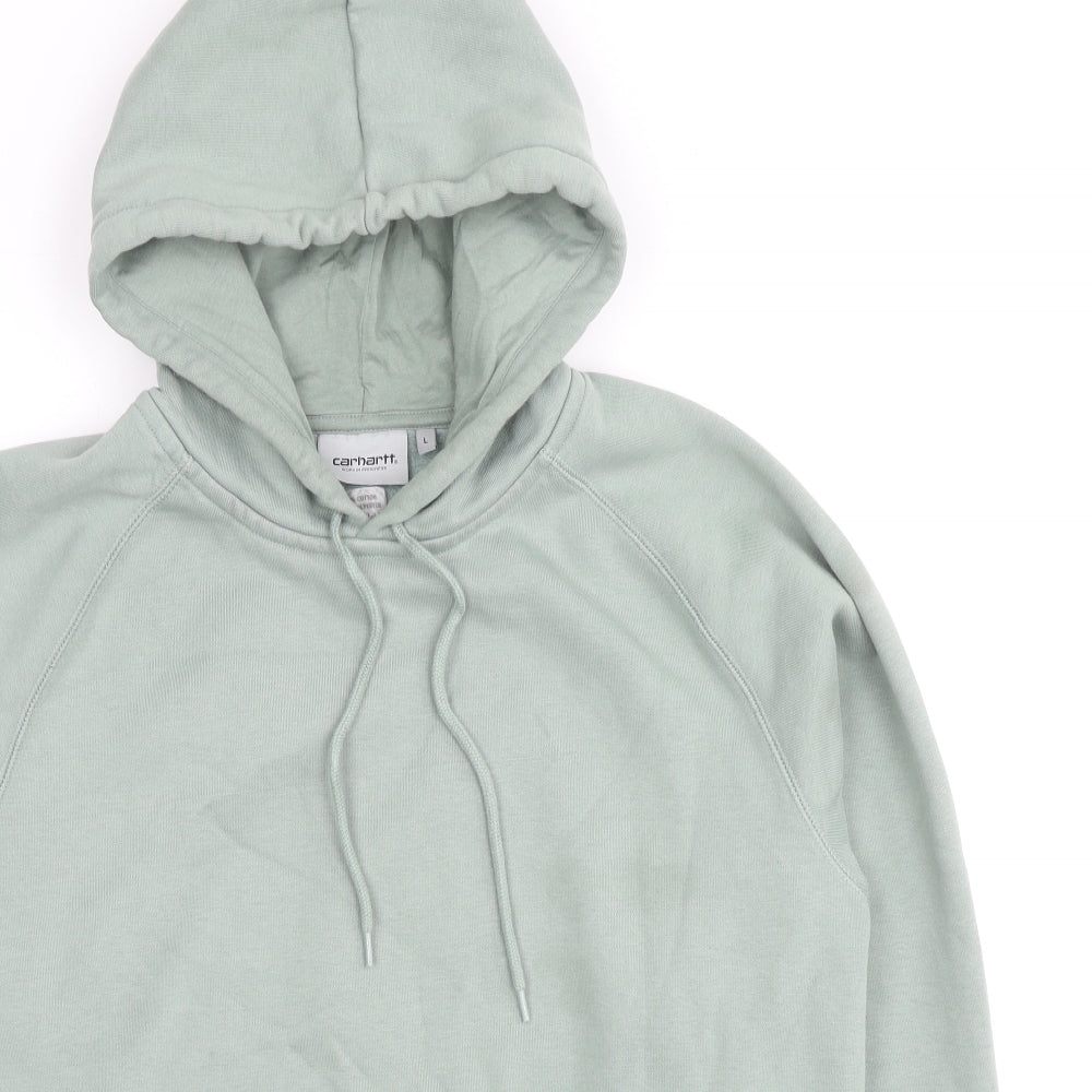 Carhartt Womens Green Cotton Pullover Hoodie Size L Pullover