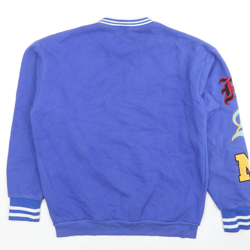 Boohoo Mens Blue Cotton Pullover Sweatshirt Size S - MAN Official Logo