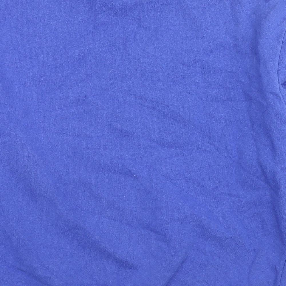 Boohoo Mens Blue Cotton Pullover Sweatshirt Size S - MAN Official Logo
