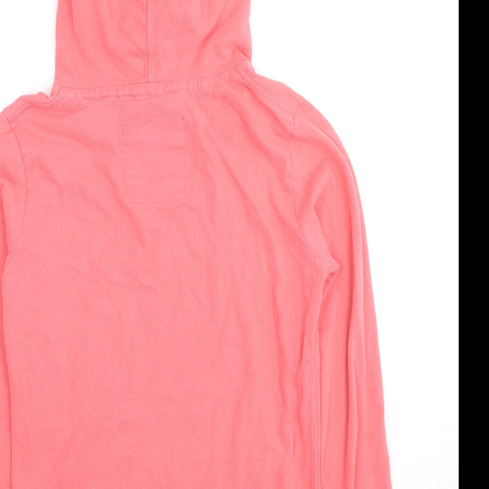 Superdry Womens Pink Cotton Pullover Hoodie Size S Pullover - Logo