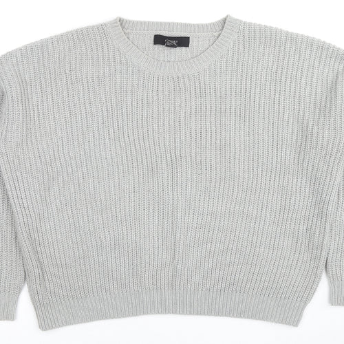 FOREVER 21 Womens Grey Round Neck Acrylic Pullover Jumper Size S