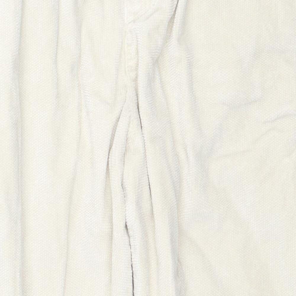Zara Mens Beige Cotton Trousers Size M L24 in Regular Zip