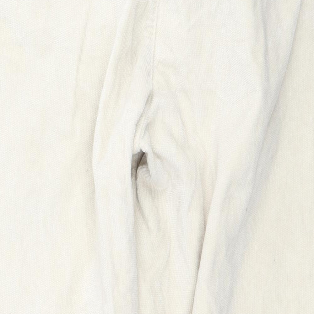 Zara Mens Beige Cotton Trousers Size M L24 in Regular Zip