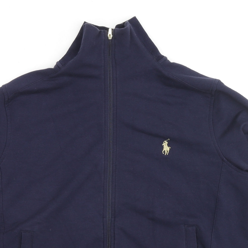 Polo Ralph Lauren Womens Blue Cotton Full Zip Hoodie Size L Pullover