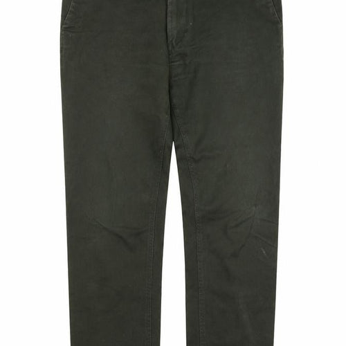 Marks and Spencer Womens Green Cotton Straight Jeans Size 36 in L31 in Slim Zip