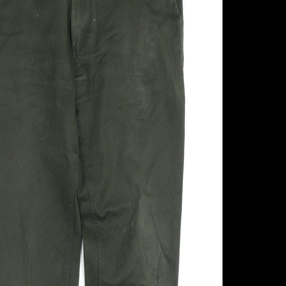 Marks and Spencer Womens Green Cotton Straight Jeans Size 36 in L31 in Slim Zip