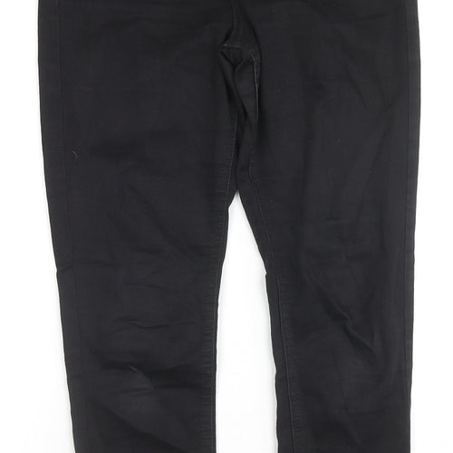 Marks and Spencer Womens Black Cotton Skinny Jeans Size 10 L26 in Regular Zip