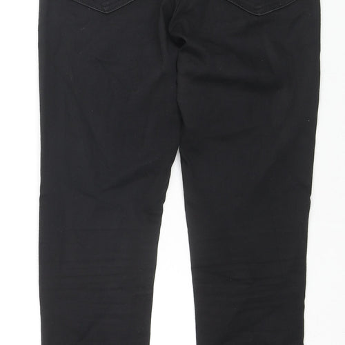 Marks and Spencer Womens Black Cotton Skinny Jeans Size 10 L26 in Regular Zip
