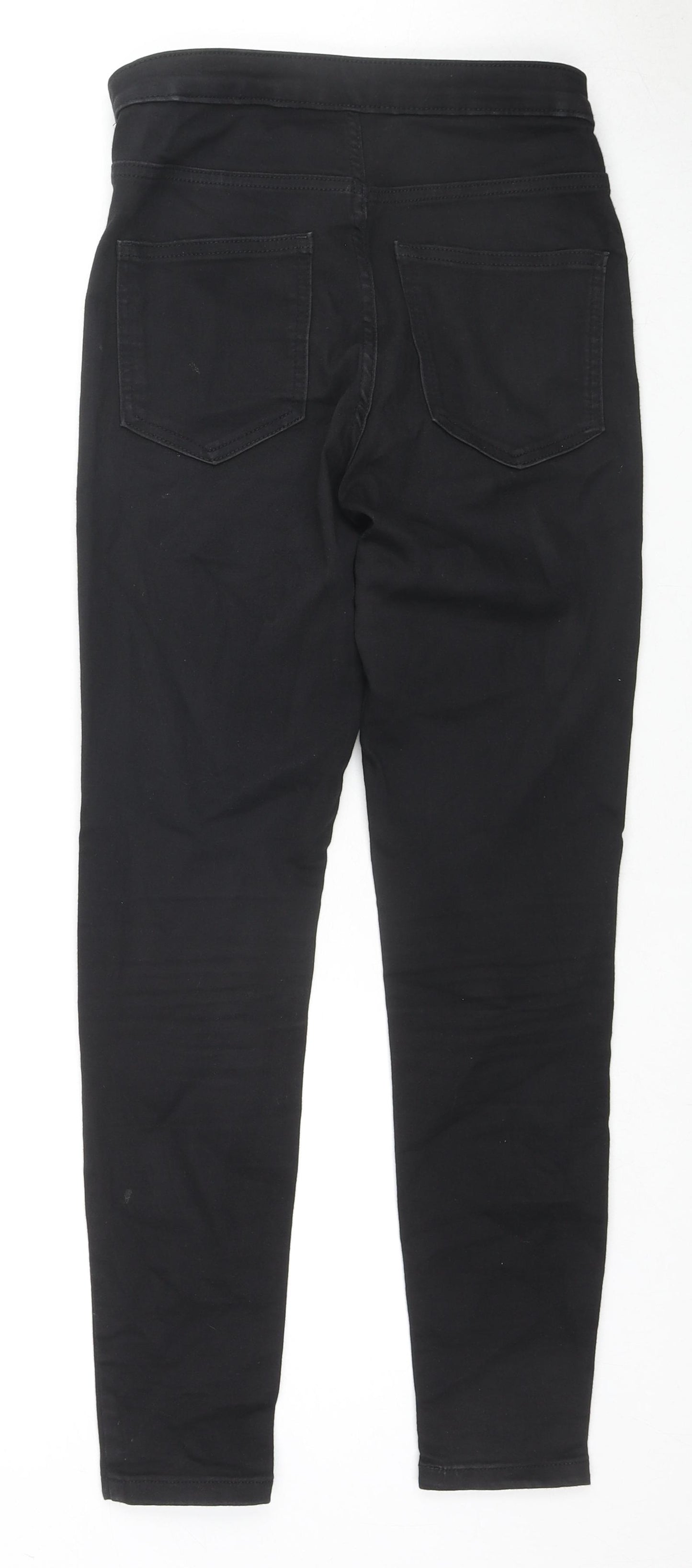 Marks and Spencer Womens Black Cotton Skinny Jeans Size 10 L26 in Regular Zip