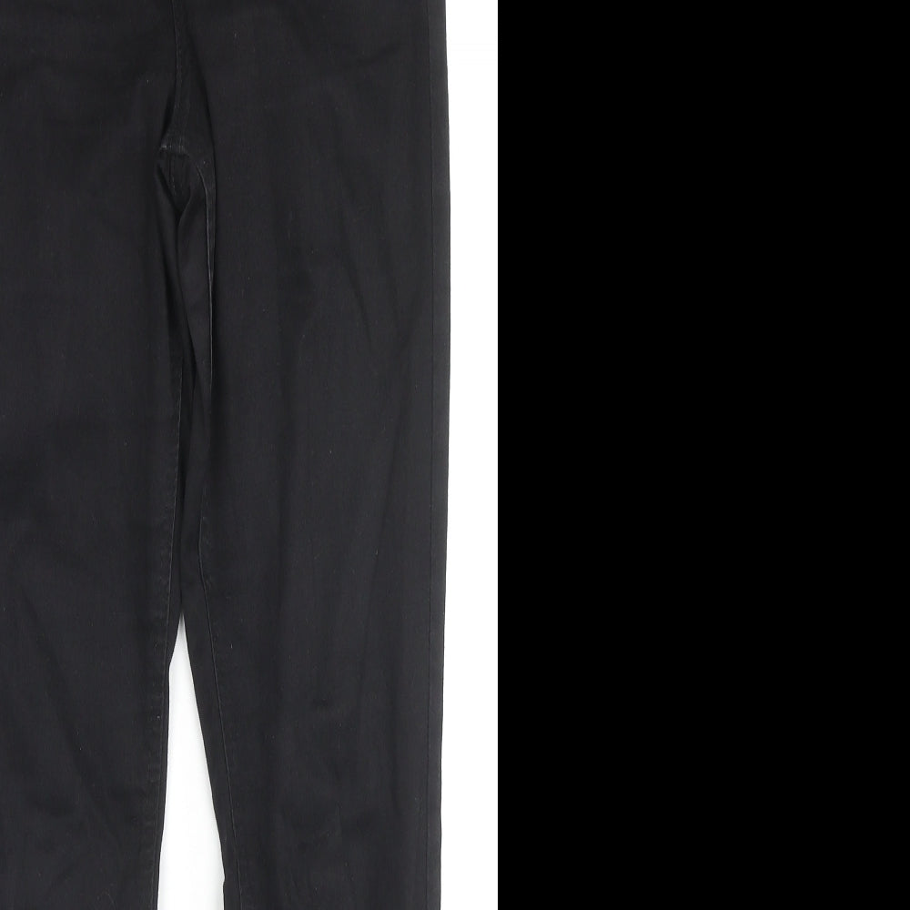Marks and Spencer Womens Black Cotton Skinny Jeans Size 10 L26 in Regular Zip