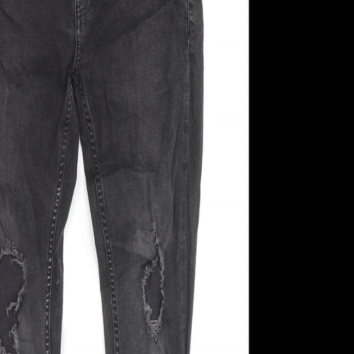 Topman Mens Grey Cotton Skinny Jeans Size 34 in L28 in Slim Zip
