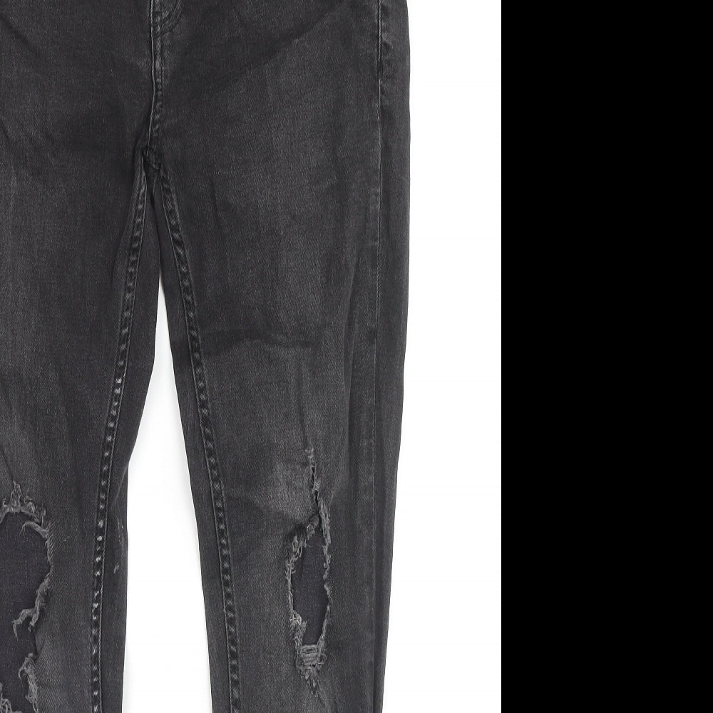 Topman Mens Grey Cotton Skinny Jeans Size 34 in L28 in Slim Zip